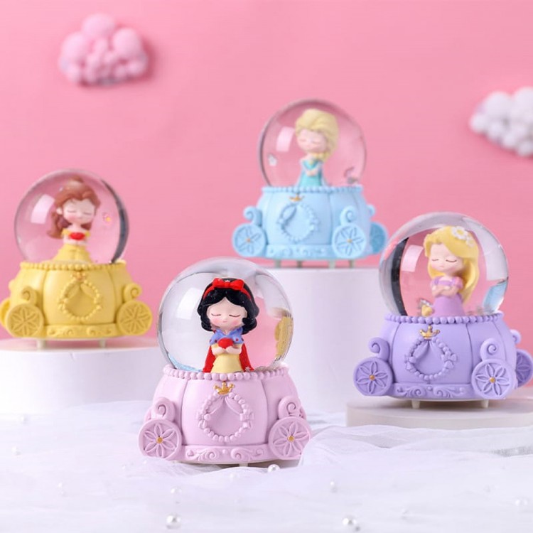 Sevimli Prenses Tasarımlı Işıklı Mini Kar Küresi Sevimli Prenses Tasarımlı Işıklı Mini Kar Küresi