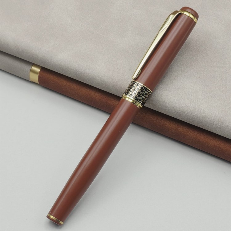 Gold-Plated Brown Metal Rollerball Pen Gold-Plated Brown Metal Rollerball Pen