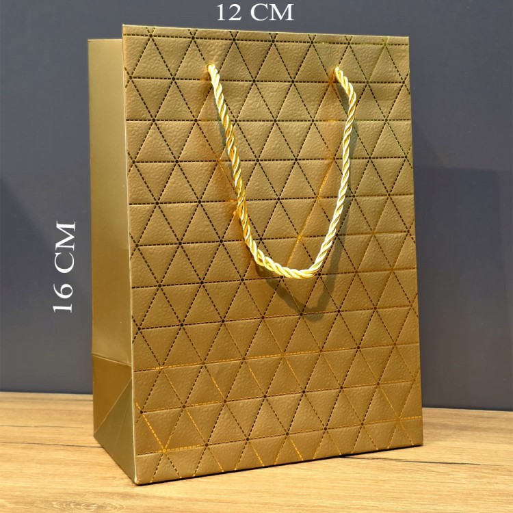 Mini Gold Cardboard Gift Bag