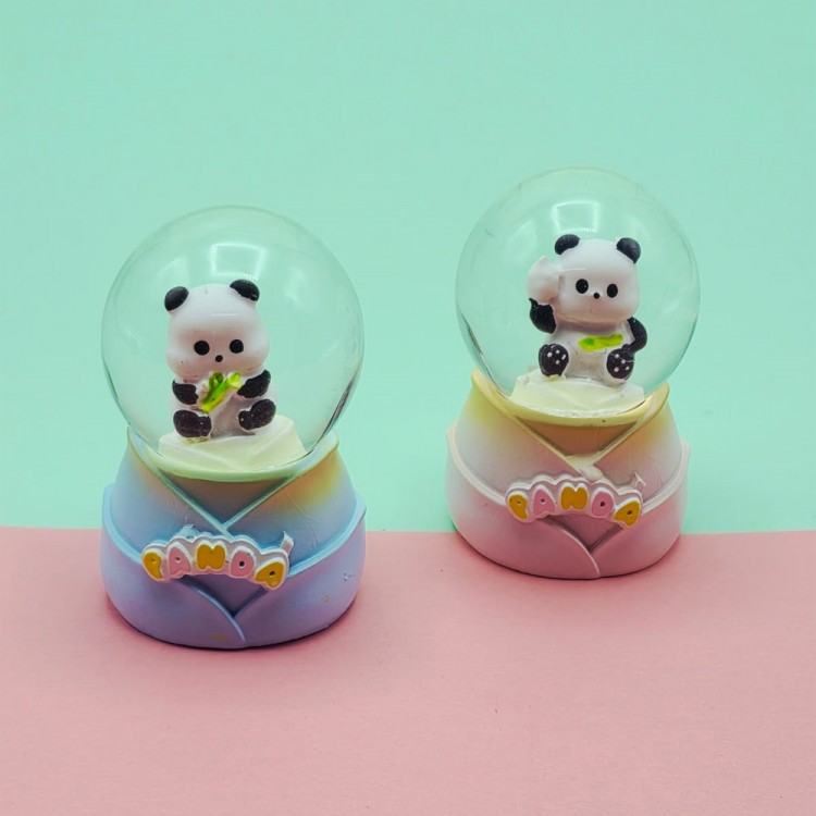 Panda-Designed Lighted Small Snow Globe