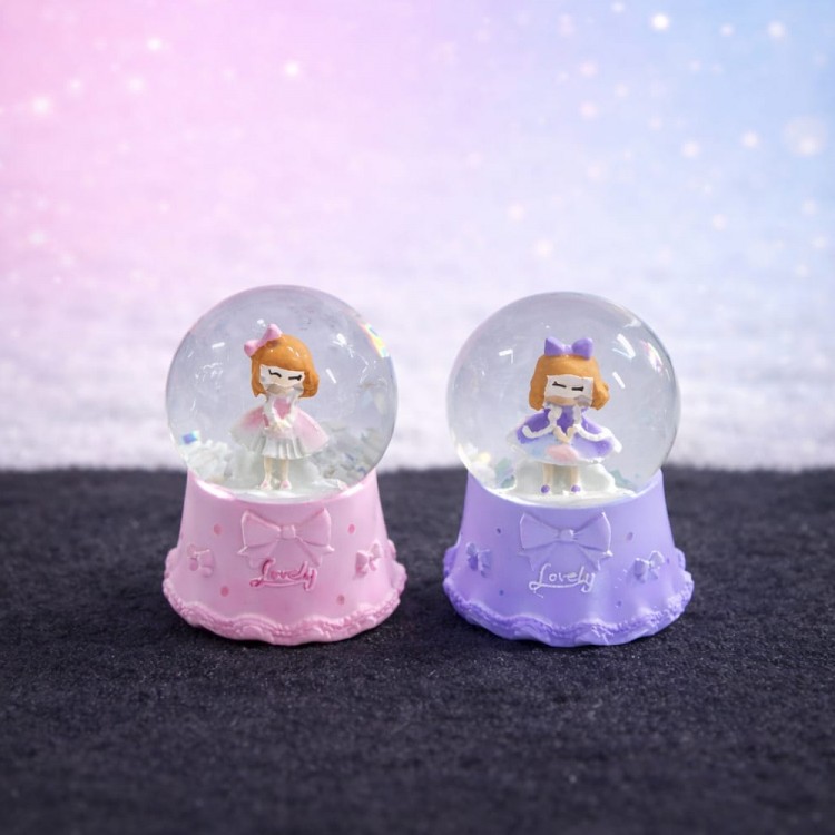 Mini Light-Up Cute Girl Snow Globe