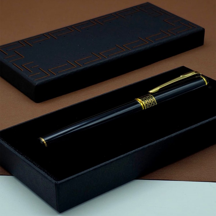 Gold-Plated Black Metal Rollerball Pen Gold-Plated Black Metal Rollerball Pen