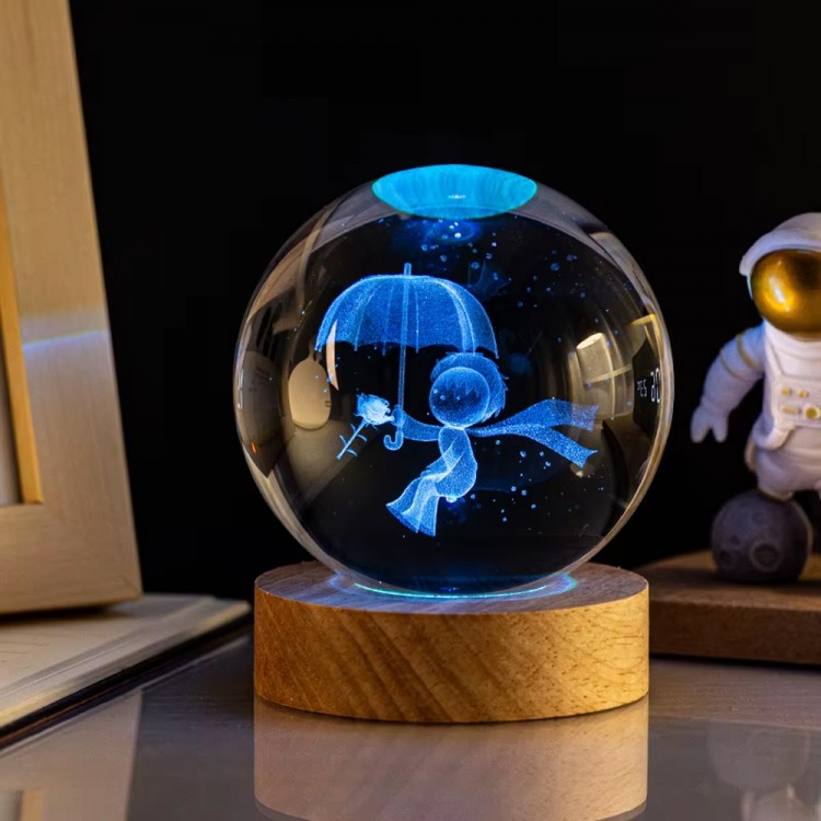 Renk Değiştiren Usb li Cam Küre Şemsiyeli Çocuk Renk Değiştiren Usb li Cam Küre Şemsiyeli Çocuk