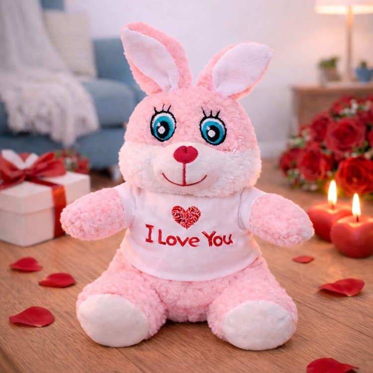 I Love You T-Shirt Cute Pink Plush Rabbit I Love You T-Shirt Cute Pink Plush Rabbit