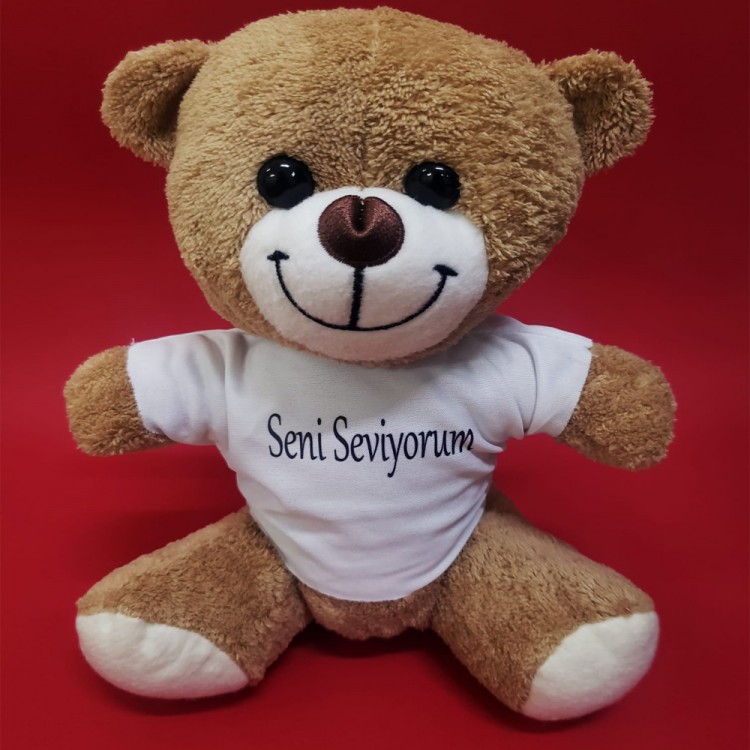 Kahverengi Seni Seviyorum Tişörtlü Ayı Kahverengi Seni Seviyorum Tişörtlü Ayı