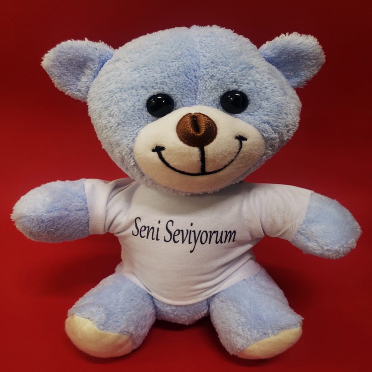 Mavi Seni Seviyorum Tişörtlü Ayı Mavi Seni Seviyorum Tişörtlü Ayı