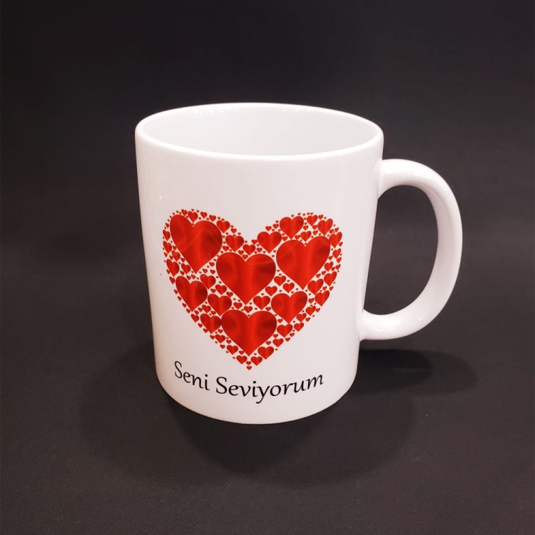 Hearted I Love You Printed Mug Cup