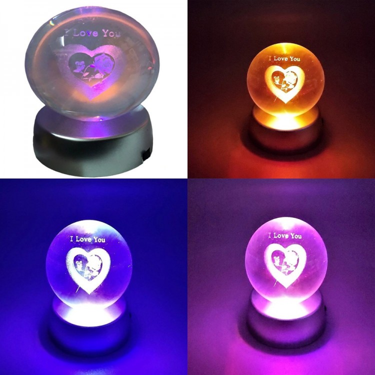 I Love You Tasarım Işıklı Küre I Love You Tasarım Işıklı Küre