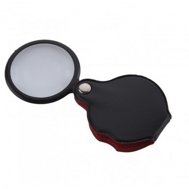 5X-50Mm-Mini Magnifier Portable Optical Lens Foldable Leather Cover Xx1051 5X-50Mm-Mini Magnifier Portable Optical Lens Foldable Leather Cover Xx1051