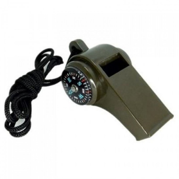 Multi-Function Whistle Compass  Camp Thermometer Emergency Survival Toothpick Whistle