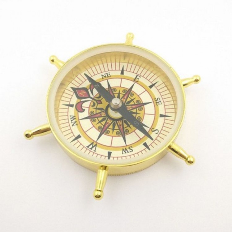 Aesthetic Design Rudder Model Brass Compass Aesthetic Design Rudder Model Brass Compass
