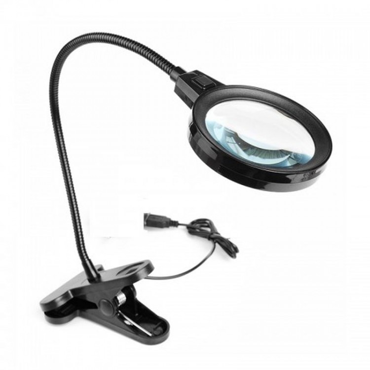 12 LED Lighted Magnifying Glass Lighted Desk Lamp Work Lamp