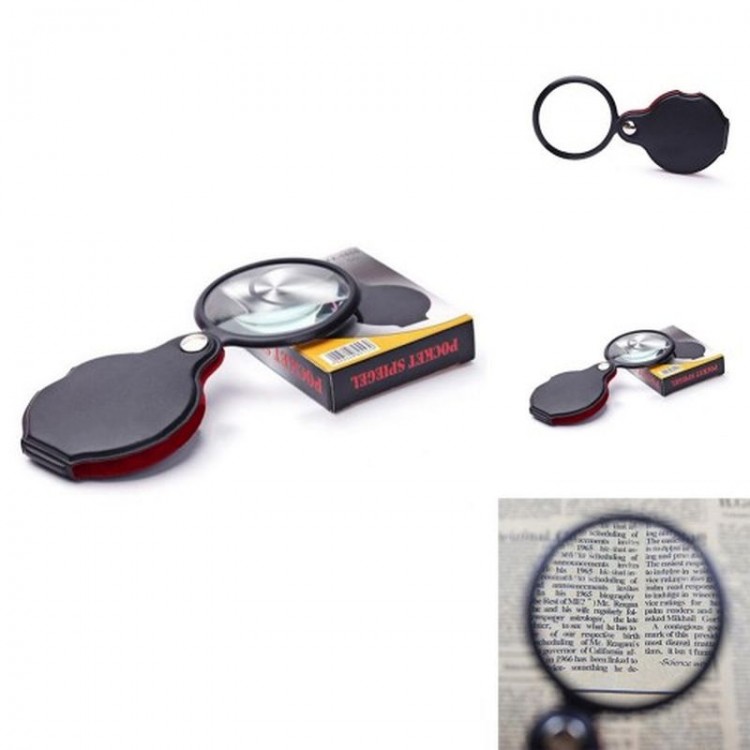 5X 60mm Glass Optical Lens Foldable Leather-Covered Pocket Magnifier Xx1051 5X 60mm Glass Optical Lens Foldable Leather-Covered Pocket Magnifier Xx1051