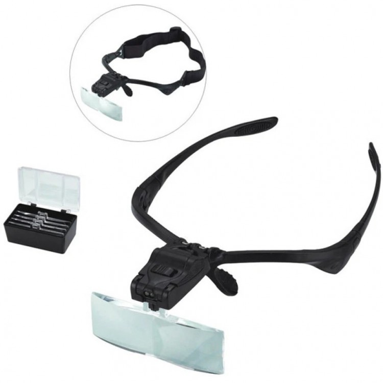 Illuminated Eyeglass Magnifier - 5 Different Lenses 9892B Illuminated Eyeglass Magnifier - 5 Different Lenses 9892B