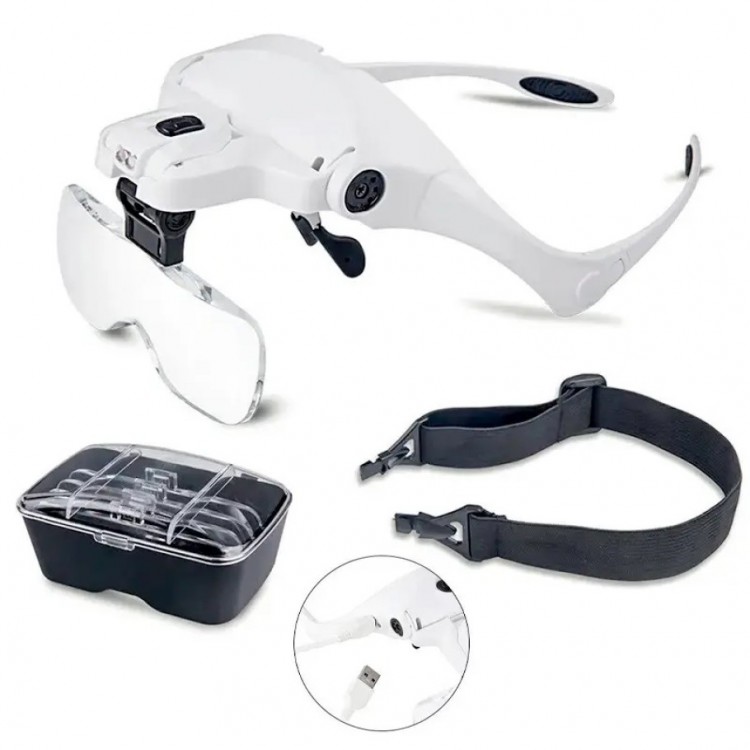 Rechargeable Eyeglass Magnifier Working Magnifier 5 Lens 9892B2C Rechargeable Eyeglass Magnifier Working Magnifier 5 Lens 9892B2C