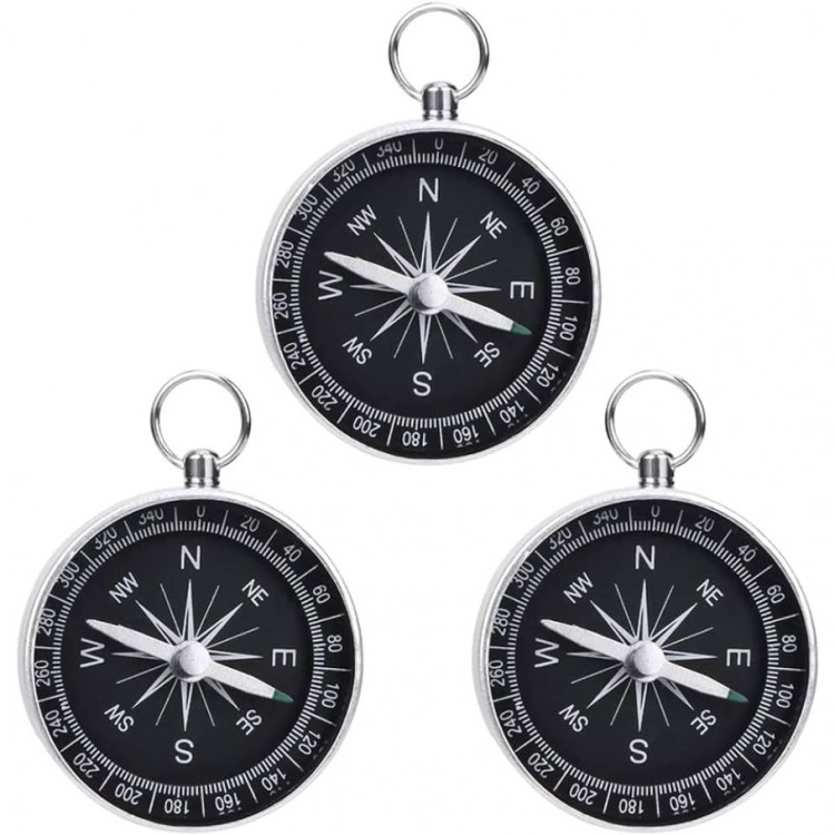 Mini Paslanmaz Alüminyum Pusula G44-2B Gümüş Mini Paslanmaz Alüminyum Pusula G44-2B Gümüş