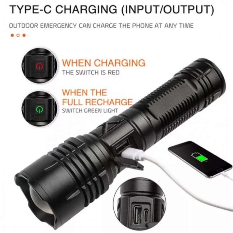 F-38 High Power Ultra Spotlight Long Range Flashlight Rechargeable LED Powerful Hand Flashlight Lighting F-38 High Power Ultra Spotlight Long Range Flashlight Rechargeable LED Powerful Hand Flashlight Lighting