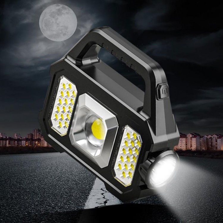 Solar Powerbanklı Şarjlı Taşınabilir Güçlü Fener P-880A Solar Powerbanklı Şarjlı Taşınabilir Güçlü Fener P-880A