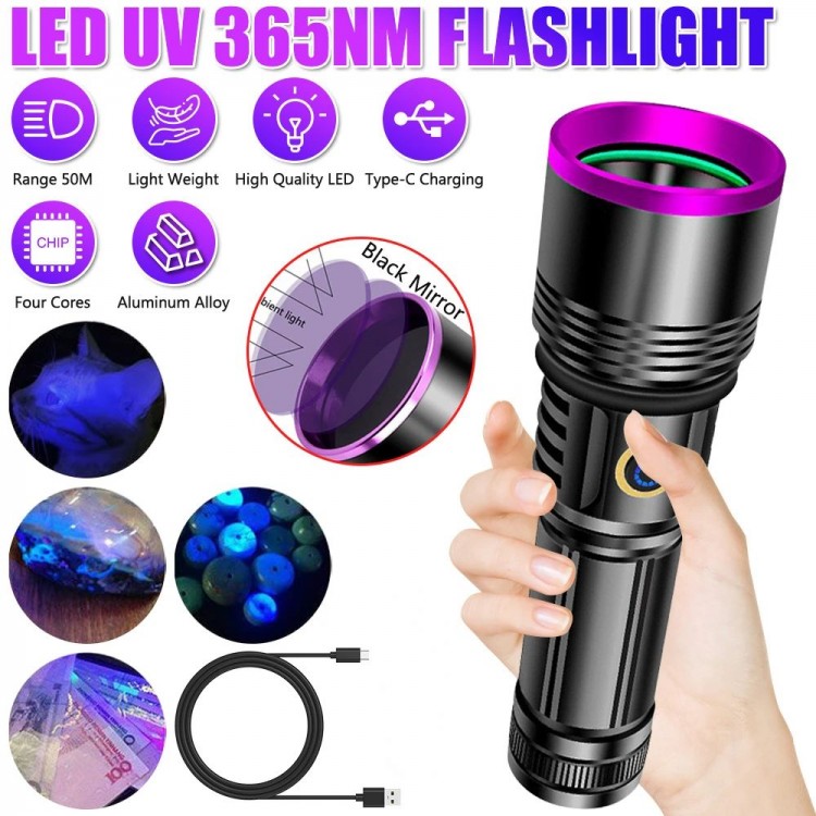 F.B.I F-365 UV 20W Rechargeable 26650 Battery Professional Flashlight F.B.I F-365 UV 20W Rechargeable 26650 Battery Professional Flashlight