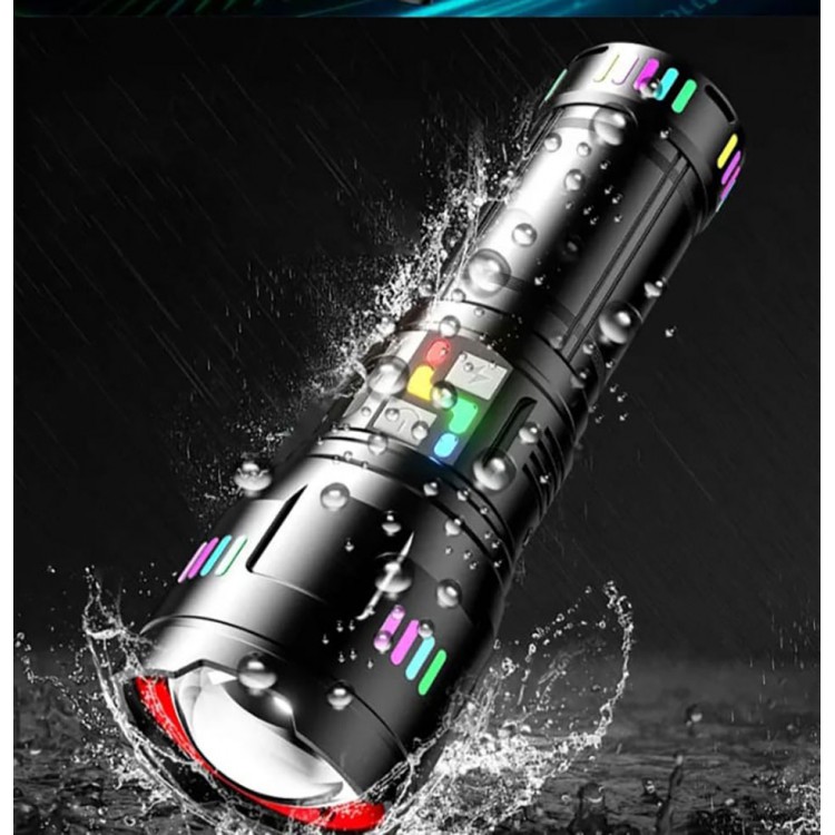 Pro F-3002 Aluminum TG LED Night Strip Type-C Rechargeable Flashlight