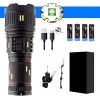 Pro F-3001 Aluminum TG LED Power Indicator Type-C Rechargeable Flashlight 100 W