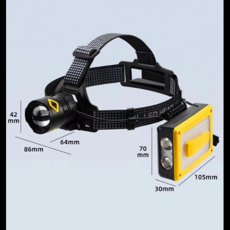 F.B.I Pro F-3003 Aluminum PM10-TG LED Type-C Powerbank and Solar-Powered Camping Headlamp