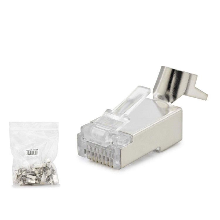 Cat7 Konnektör 25Li Paket Metal Sılver HDX5055