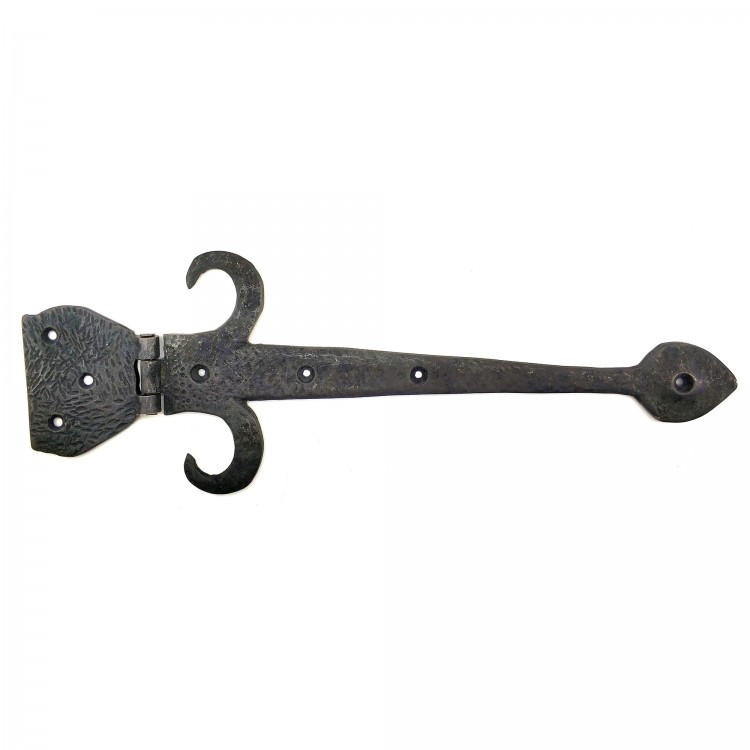 Antika Tarz Dekoratif Pirinç Kuyruklu Çanak Menteşe - 137x390 mm, Oksit