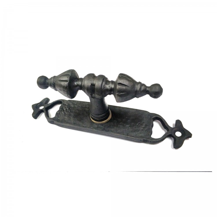 Antique Style Decorative Brass Window Handle - 152x32 mm, Oxidized