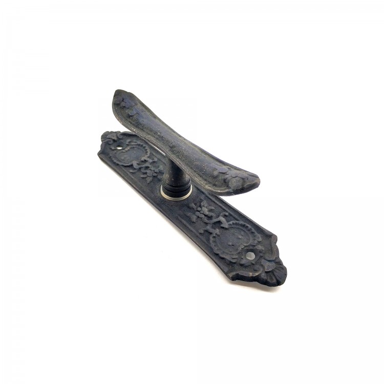 Antique Style Decorative Brass Flower Window Handle - 165x38 mm, Oxidized