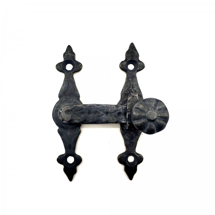 Antique Style Decorative Brass Door and Window Latch - 82x65 mm, Oxidized