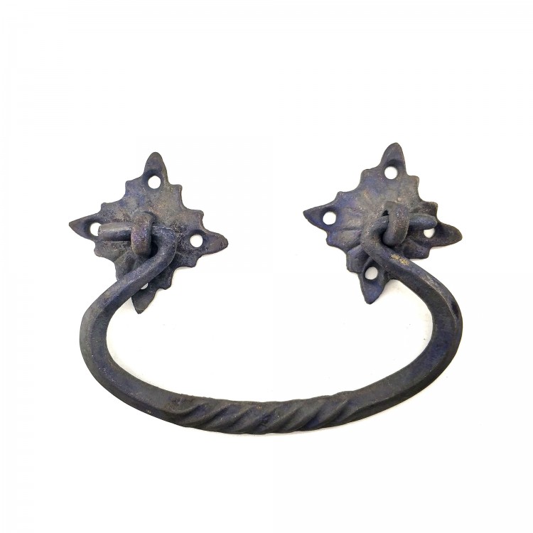 Antika Tarz Dekoratif Pirinç Kazan Kulbu - 90x130 mm, Oksit