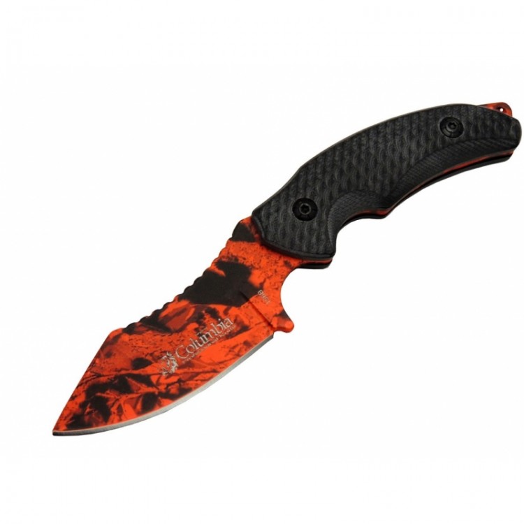 156B Turuncu Desenli Kamp Çakı Bıçağı 19 cm - Kılıflı 156B Turuncu Desenli Kamp Çakı Bıçağı 19 cm - Kılıflı