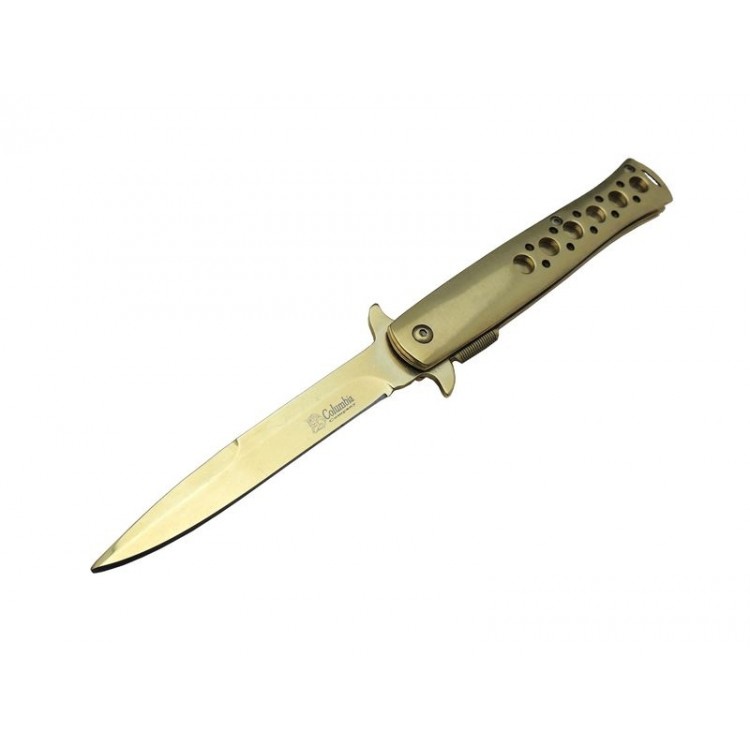 Tac-Force 1111A T-Lite Gold Kamp / Av Çakısı 23cm- Yarı Otomatik, Metal Sap Tac-Force 1111A T-Lite Gold Kamp / Av Çakısı 23cm- Yarı Otomatik, Metal Sap