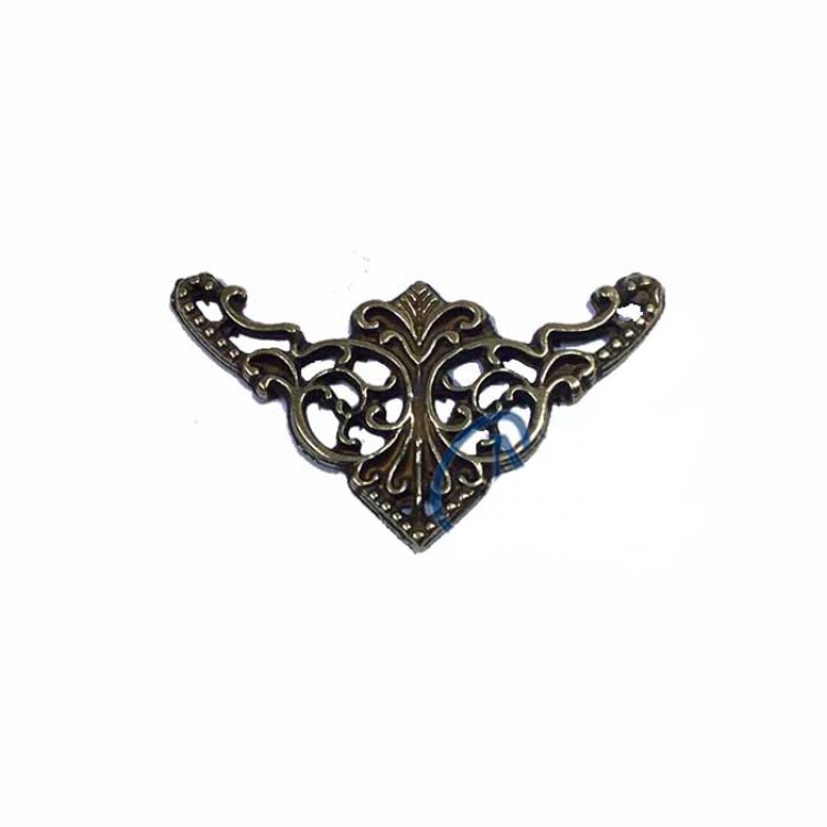 Decorative Corner Trim, Corner Piece - Small, 19x34mm, Antique, 1 Piece