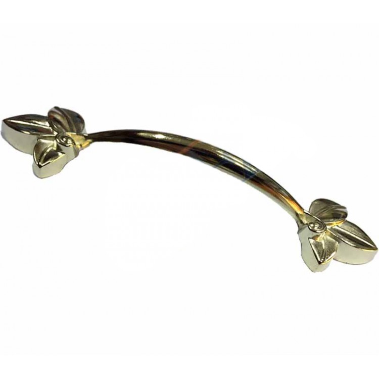 Dekoratif Zamak Yaprak Kulp - 96mm, Sarı, 1 Adet Dekoratif Zamak Yaprak Kulp - 96mm, Sarı, 1 Adet