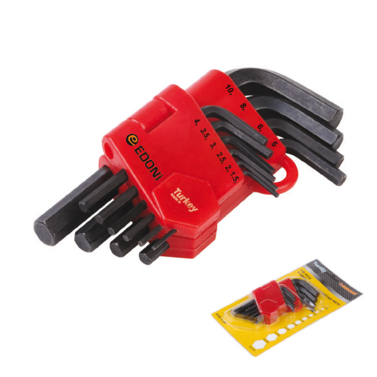 Edoni 120 mm 10 Piece Black 6 Corner Hex Set Edoni 120 mm 10 Piece Black 6 Corner Hex Set