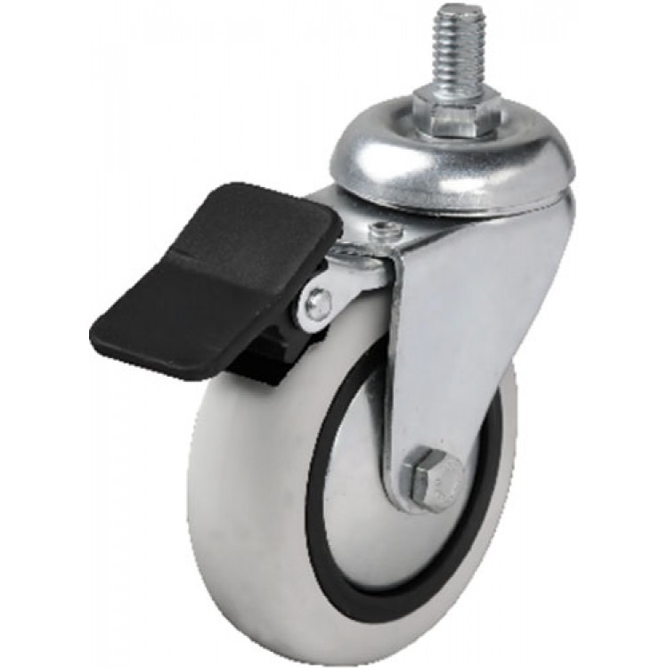 Hts 354 - 75x25 mm PVC Makaralı Vidalı Frenli Teker 4 Adet