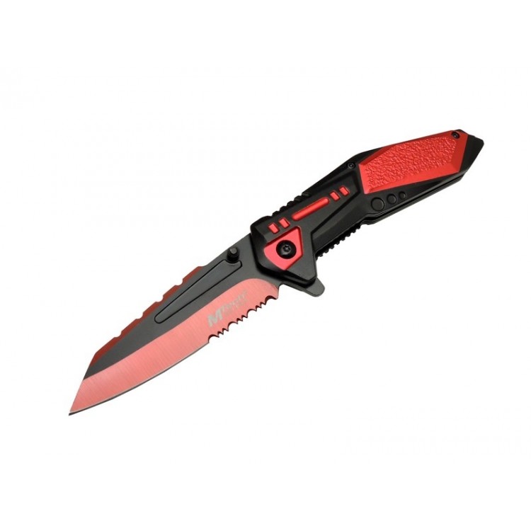 4173 Kırmızı Kamp Çakı 21cm - Yarı Otomatik, Testere Detaylı