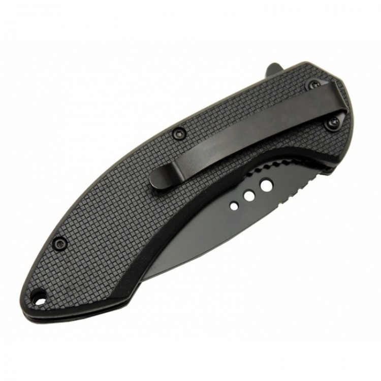 4215 Kırmızı Kamp Çakı 20cm- Yarı Otomatik, Oluklu