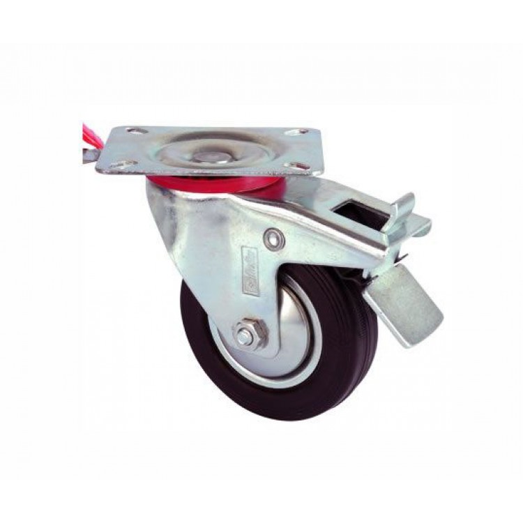 Servis Tekeri - Tablalı Frenli Siyah Döner - Çap 100 mm Servis Tekeri - Tablalı Frenli Siyah Döner - Çap 100 mm