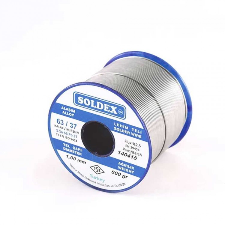 63-37 Lehim Teli 200 Gr 1 mm, Sn:63 - Pb:37 63-37 Lehim Teli 200 Gr 1 mm, Sn:63 - Pb:37