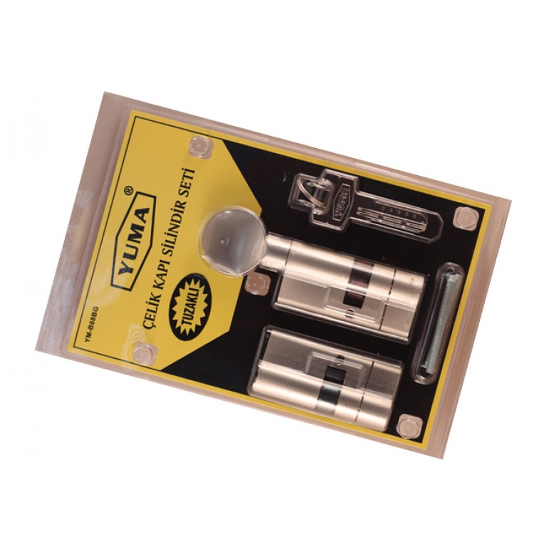 68mm Mandallı Çelik kapı Tuzaklı Barel Seti - Sarı