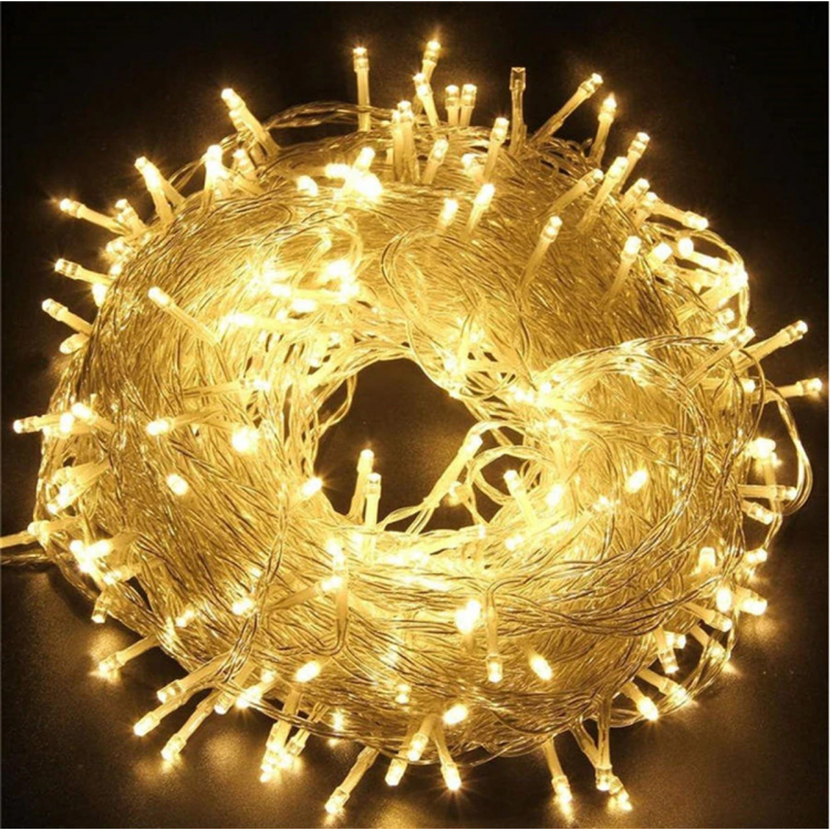 10m 60 Led Daylight 2 Stage Transparent Cable Battery Powered MZ33