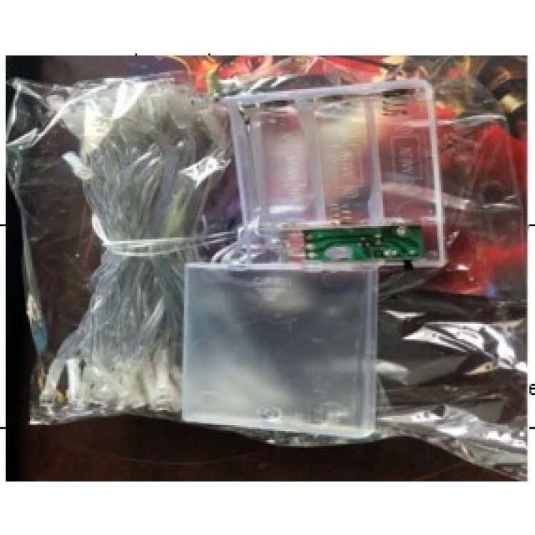 10m 60 Led Daylight 2 Stage Transparent Cable Battery Powered MZ33