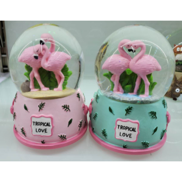 Flamingo Snow Globe Medium Size