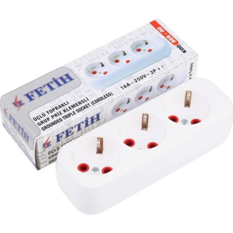 Üçlü Boş Kasa Priz Üçlü Boş Kasa Priz