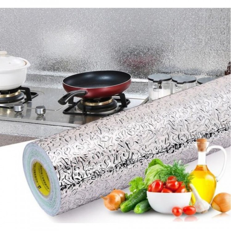 Adhesive Easy-to-Clean Kitchen Countertop Foil Silver 40 cm x 10 m