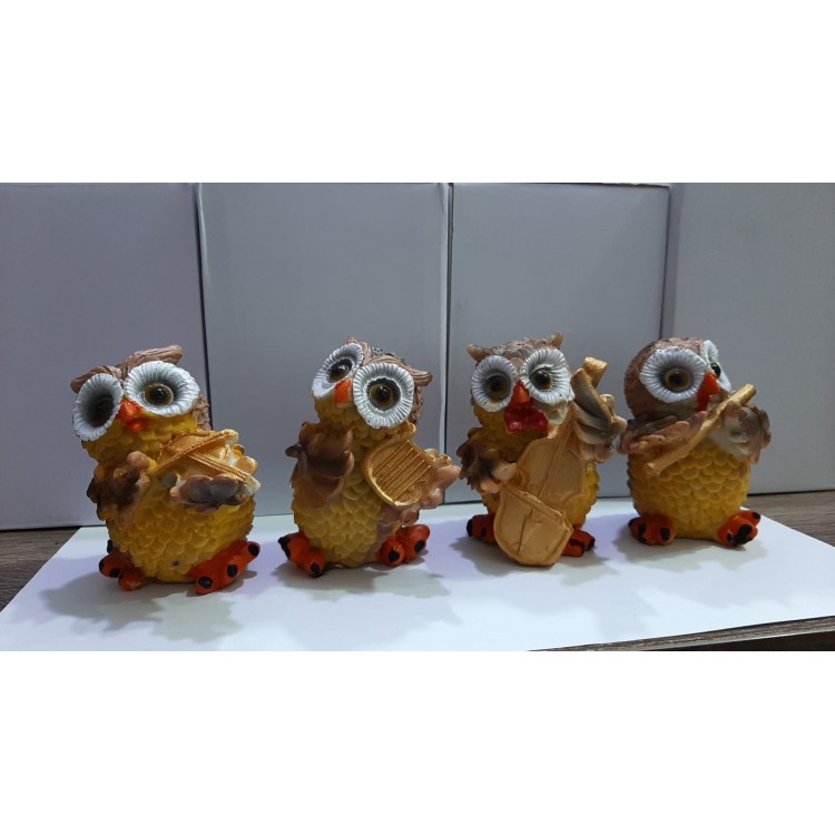 Musician Owls Figurine 4-Piece Set