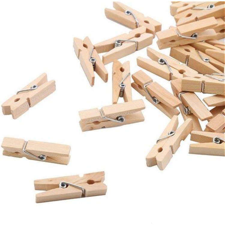 50 Wooden Clothespins 3.5cm (10-Pack - 500 Pieces)